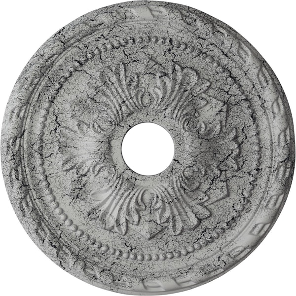 Ekena Millwork Palmetto Medallion (Canopies up to 5"), 20 7/8"OD x 3 5/8"ID x 1 5/8"P, Ultra Pure White Crackle CM20PMUWC - main